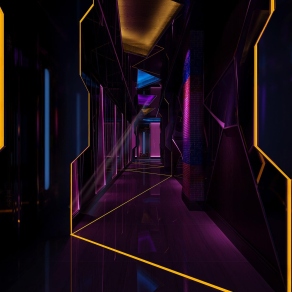 现代KTV过道3D模型下载